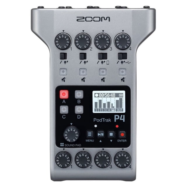 Grabadora de Audio ZOOM P4 4 Entradas XLR 4 Salidas audífonos SDXC de hasta 512 GB