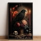thumbnail image 4 of Pintura en lienzo de acuarela de El Cuervo, póster e impresión de pájaro Cuervo, arte de pared para sala de estar gótica, decoración de Halloween, regalos, 4 of 4