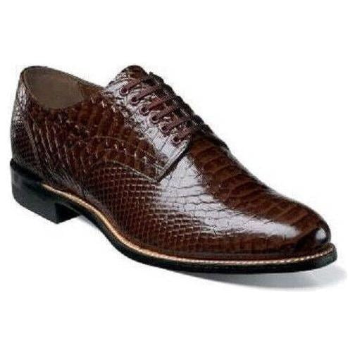 Stacy Adams Madison Anaconda Print Leather Mens Shoes Brown Biscuit 00055-200