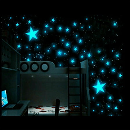 

Glow in The Dark Stars - 100Pcs/200Pcs/300Pcs 3D Wall Stickers for Kids Bedroom Luminous Fluorescent Glowing Wall Decals Ceiling Home Decor