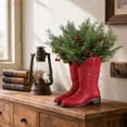 thumbnail image 3 of 7.87 Inch Cowgirl Boot Vase, Cowboy Decor for Flowers, Resin Rustic Boot Vases for Centerpieces, Unique Boot Planter, Modern Aesthetic Room Wedding Decor, 3 of 6