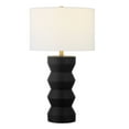 thumbnail image 3 of Evelyn&Zoe Carlin 27" Tall Ceramic Table Lamp with Fabric Shade in Matte Black/White, 3 of 6