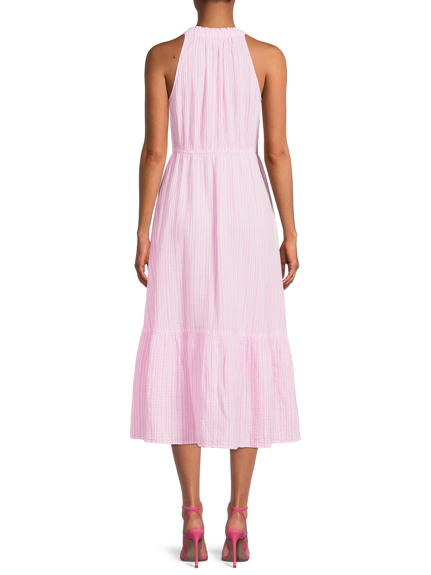 Time and Tru Women's Sleeveless Double Cloth Midi Dress