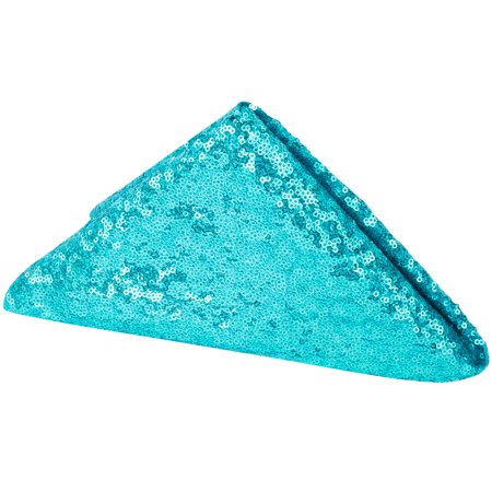 10 Pieces, Glitz Sequin Napkin Sequin on Taffeta base Approx. 20"x20" square Edge: Serge - Turquoise