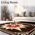 thumbnail image 2 of ODIKA 8'x10' Machine Washable Non-Slip Area Rug, Art Sunburst Medallion Starburst Floor High Traffic Rug, Brown, 555933, 2 of 7