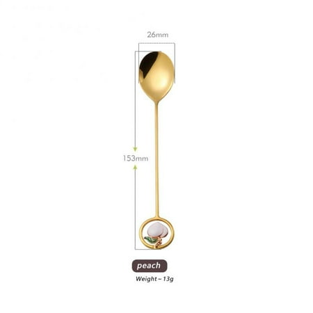 

1PC Stainless Steel Spoon Cherry Watermelon Gold Scoop Coffee Spoon Christmas Gift Kitchen Accessories Tableware Decor