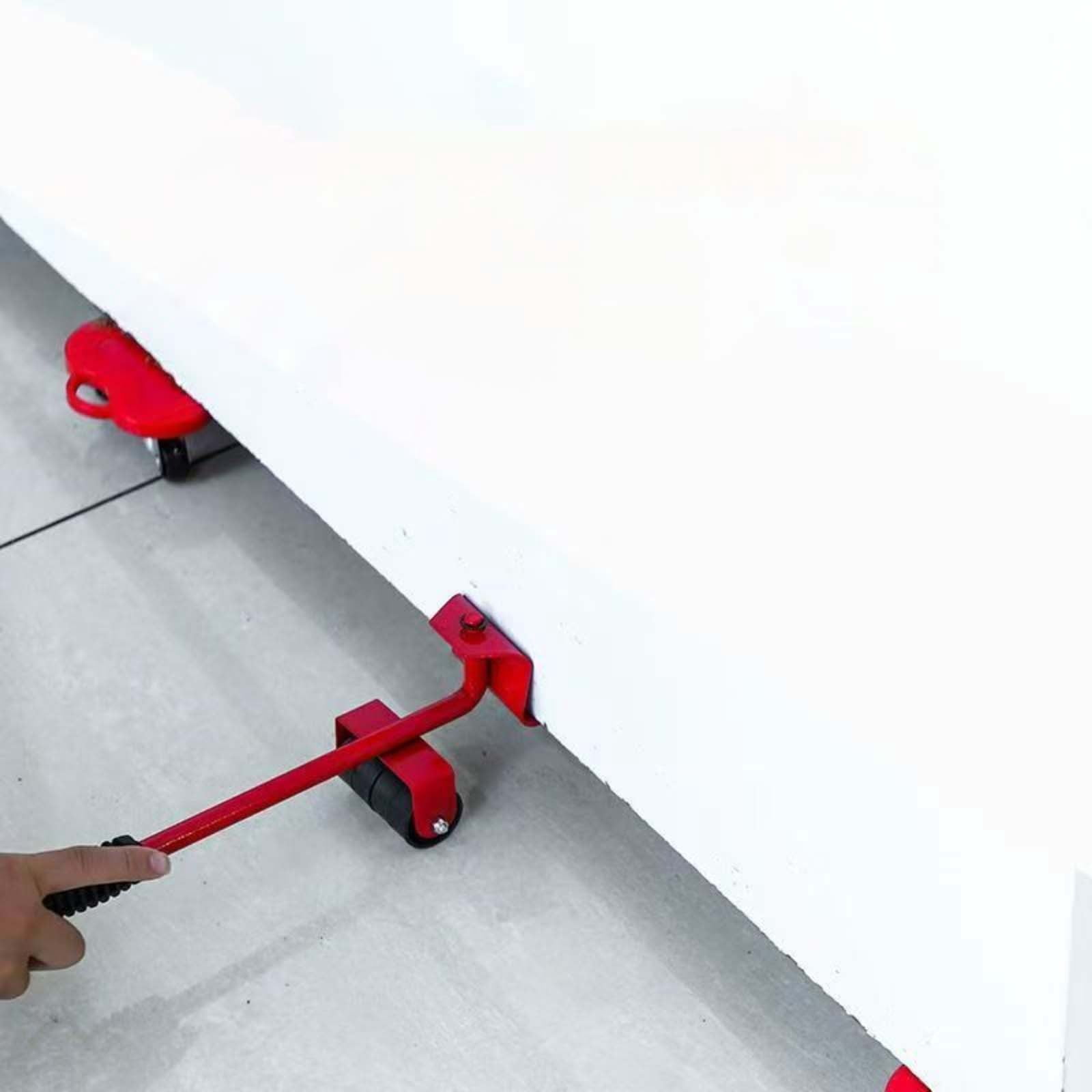 ZOURIH 220 Lbs Furniture Movers with Wheels - Heavy Furniture Mover tool Set with 14.2" Lever & 4.1"x3.1" Sliders with Appliance Lifter Floor Kit for Sofas,Fridges & Kitchen Appliances,Red