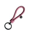 thumbnail image 1 of Justharion Braided Woven Rope Keychain Cute Wear-resistant Exquisite Waterproof Durable Key Chain Car Keyring Holder Metal Jewelry Bicolor Pink 3.3*9cm, 1 of 6
