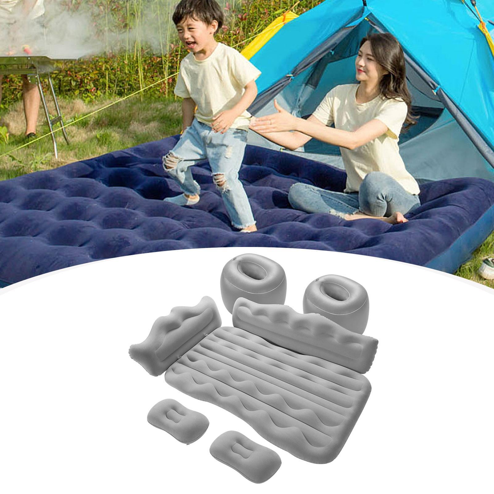 Wzmzjy Car Air Bed Inflatable Mattress with Air Pump 130x73cm Multifunctional Universal Grey