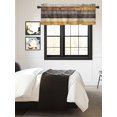 thumbnail image 3 of Kitchen Valances for Window, Farm Gradient Yellow Brown Wood Grain Light Filtering Rod Pocket Valance Curtain, Vintage Wood Board Short Curtains Window Topper for Bedroom Bathroom Living Room 42x12in, 3 of 9