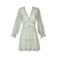 thumbnail image 4 of Lucakuins Vestido de cintura alta con cuello en V verde marino para mujer, minivestido corto con dobladillo con volantes, S/ M/ L/ XL Lucakuins moda, 4 of 6