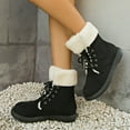 thumbnail image 2 of Wensltd Womens Ankle Boots Round Toe Plush Lined Warm Winter Shoes for Daily Wear Brown Snow Boots, 2 of 9