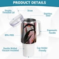 thumbnail image 4 of SKYSONIC Insulated Tumblers with Lids and Straws Handles 40oz Water Bottle Flower Floral 10 Travel Mug Reusable Stainless Steel Thermos Vacuum, 4 of 7