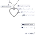 thumbnail image 2 of Vir Jewels 1/6 CTTW Diamond Heart Pendant Necklace 14K White Gold with 18 Inch Chain Female Adult, 2 of 5
