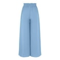 thumbnail image 4 of Baqcunre Women's Casual Loose Drawstring High Waisted Solid Comfortable Bohemian Pants Size S-XXL,Womens Fashion Wide Leg Pants Woman Flare Pants for Women Women's Pants Blue, 4 of 5