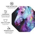 thumbnail image 3 of Pofeuu Rainbow Spotted White Horse Print Coasters for Drinks, 4Pack PU Leather Coasters, Bar Drink Coasters for Tabletop Protection, Furniture from Damage-Octagon, 3 of 6