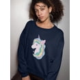 thumbnail image 2 of Pastel Rainbow Mane Unicorn Sweatshirt Women -Image by Shutterstock, Female 3X-Large, 2 of 4