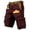 Wine, variant on Conairie Mens Cargo Shorts Casual Elastic Waist Relaxed Fit Twill Work Shorts Lightweight Distressed Washed Multi Pocket Hiking Shorts Beige L