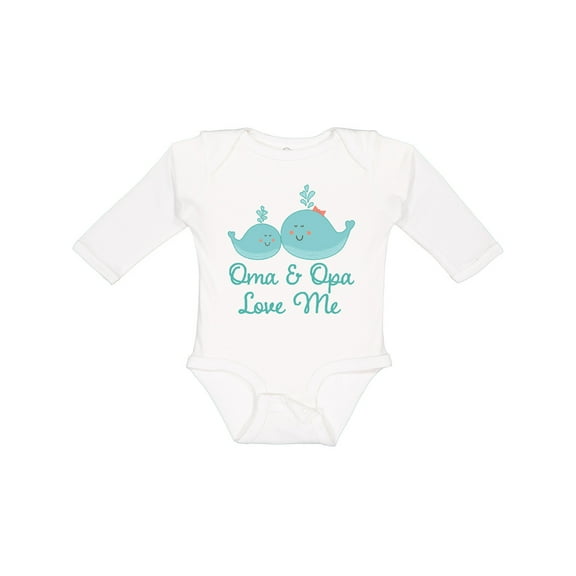 Inktastic Oma and Opa Love Me Boys or Girls Long Sleeve Baby Bodysuit