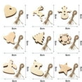 thumbnail image 3 of 100PCS Wooden Ornaments – Mini Wooden Decorations with Hanging Cords, 3 of 8