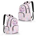 thumbnail image 2 of Xixirimido Kids School Bag 17" Backpack for Boys & Girls Lightweight Large Capacity Bookbag for Elementary Middle School Students, Jumping Spider Music Notes Pink Print, 2 of 8