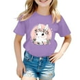 thumbnail image 2 of Boys Girls Easter Shirts Bunny Cute Short Sleeve Shirts Christian Faith Kids Girls T-Shirt Size 3T, 2 of 5