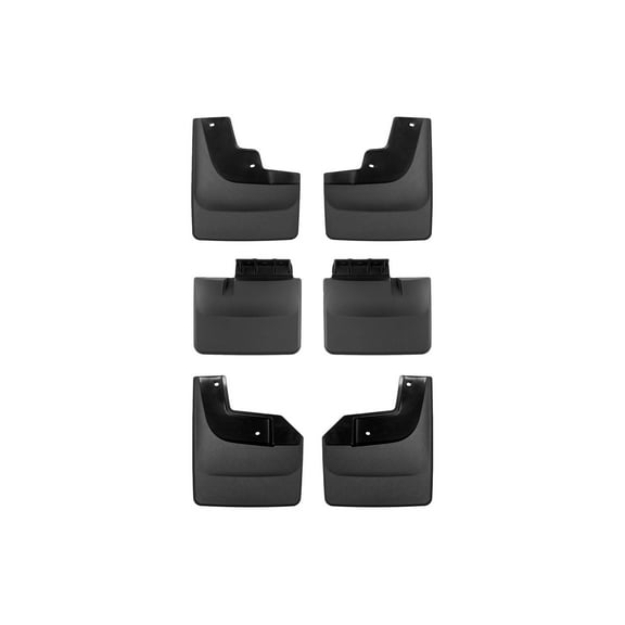 WeatherTech Custom No Drill Splash Guard MudFlaps compatible with 2023-2025 Ford F-150 Raptor, Front, Mid & Rear Set - Black