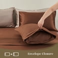 thumbnail image 4 of Simple&Opulence 100% Cotton 1000 Thread Count King Sheets -4 Pc Long Staple Pure Soft Sateen Weave Set-16” Deep Pocket Cooling Luxurious Silky Bed Sheet(Coffee, King), 4 of 9