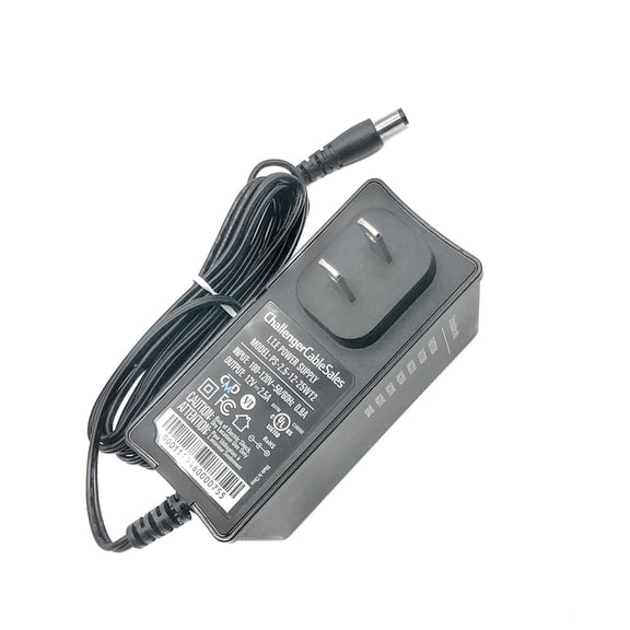Pre-Owned Challenger Cable Sales 30W PS-2.5-12-25WT2 AC Adapter 12V 2.5A 5.5 x 2.5 mm