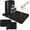Marble Black Gold, variant on Blue Marble Geometric Coffee Mat for Countertops, Gold Modern Dish Drying Mat 2 Pcs for Kitchen Coffee Bar Accessories Fit Under Coffee Maker Espresso Machine Dish Rack Hide Stain Rubber