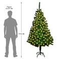 TKOOFN 7Ft Artificial PVC Christmas Tree with Lights Metal Stand Indoor