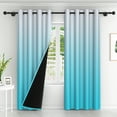 thumbnail image 2 of Lfeey Curtains, Room Darkening, Sky Blue with White, 42x63inch, 2 Panels, 2 of 7
