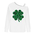 thumbnail image 4 of Chandail en Molleton pour Femmes Mode Chandail en Molleton Imprimé pour la Saint-Patrick Chemise à Épaules Dénudées Graphique Manches Longues Pull Tops, 4 of 5
