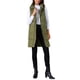 thumbnail image 2 of Chaleco sin mangas para mujer, chaqueta de plumas larga con capucha, color verde, 2 of 6