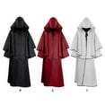 thumbnail image 3 of Sonducket Capa de Halloween Unisex de manga larga con capucha de miedo para mujeres y hombres, capa para adultos, traje de Color sólido, disfraz Disfraces de disfraces Blanco METRO, 3 of 6