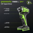 thumbnail image 6 of Greenworks 24V Cordless Brushless 400 in-lbs Drill/Driver+1950 in-lbs Impact Driver Combo,High Torque, Lightweight,w/(2) 2.0Ah USB-C Batteries,12000mAh Power Bank and 65W 3-Port USB-C Fast Charger, 6 of 20