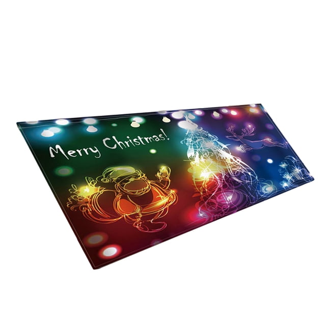 Tapetes para puerta de entrada Yuarrent estampado navideño antideslizantes poliéster multicolor tipo 2