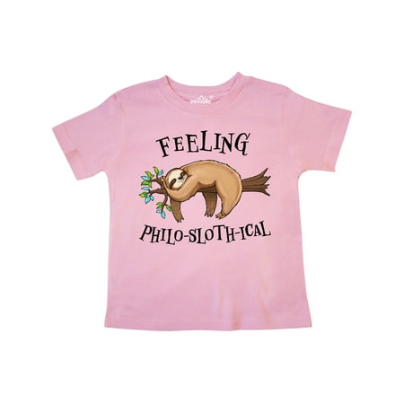 

Inktastic Feeling Philo-Sloth-ical- cute and funny sloth on a tree branch Gift Toddler Boy or Toddler Girl T-Shirt