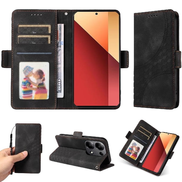 Funda GANGXUN para Xiaomi Poco M6 Pro 4G con diseño acolchado elegante, cuero PU, protección total y ajuste preciso