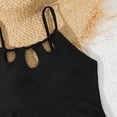 thumbnail image 4 of Godom Girls Swimsiut One-Piece Bathing Suit with Mesh Cover Ups Adjustable Straps Cut Out Swimwear Size 7-16,Black, 4 of 5
