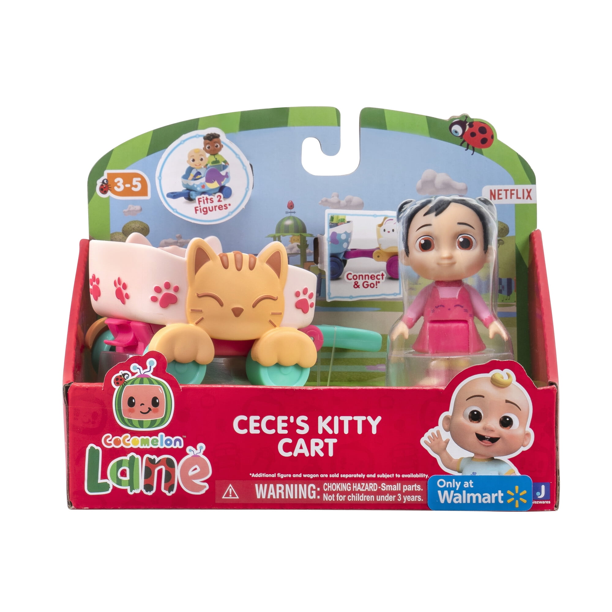 Cocomelon Peluche CoComelon - Avec JJ Et Amis - 37x17x47cm - Roues Anti-Basculement - Pour Débutant Marche Porteur Bébé