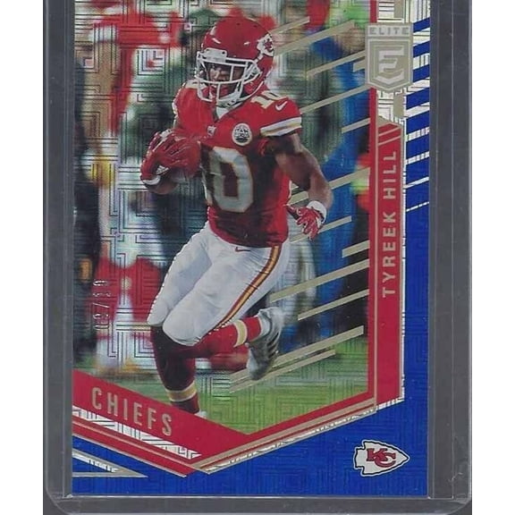 Graded 10 Tyreek Hill 2018 Panini Elite Blue Escher Squares #D 9/10 #85 Football Card
