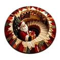 thumbnail image 2 of Christmas 3D Optical Illusion Round Rug, Santa Visual Trick Floor Mat, Non Slip Circular Carpet, Xmas Living Room Decor, 1 Pc, 2 of 3
