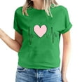 thumbnail image 2 of Fesfesfes Women T Shirt Women's Valentine's Day Love Printed Short Sleeved T-shirt Top Short Sleeved Round Neck Top/Shirt Raglan Shirt Women XL(US:10), 2 of 6