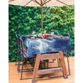 thumbnail image 3 of Hokiten Outdoor Tablecloths with Umbrella Hole & Zipper, Gold Blue Sky Rectangle Tablecloth 52x70 Inch, Abstract Vintage Oil Painting Art Waterproof Table Cloth, Patio/Pool/Picnic Table Covers, 3 of 7