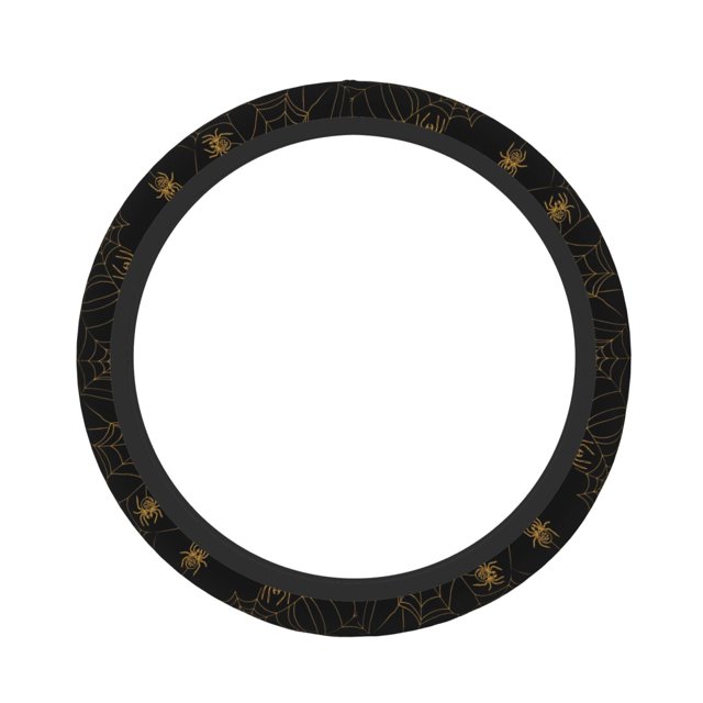 Fotbe Gold Spiders And Cobwebs Funda para Volante Universal de 15 pulgadas, Accesorios para Auto para Hombre y Mujer, Protector de Volante Cómodo para SUV y Sedán