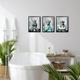 thumbnail image 2 of Hieng Highland Cow Bathroom Wall Art 3 Piece Funny Bathroom Pictures Canvas Print Grey and Blue Decor Unframed, 2 of 6