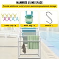 thumbnail image 5 of VEVOR Outdoor Towel Rack Pool Towel Rack 5 Bar Trapezoidal White Freestanding, 5 of 9