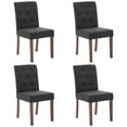 thumbnail image 2 of Juego de 2 Sillas de Comedor Tapizadas – Respaldo Alto con Botones, Patas de Madera Resistentes, Ribete de Tachuelas, Tela de Lino Suave, Asiento Acolchado Cómodo para Comedor, Cocina, 2 of 11