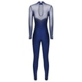 thumbnail image 4 of Manyakai Women Rhinestone Gymnastics Unitard One Piece Dancewear Ballet Leotard Ice Skating Jumpsuit Navy Blue XXL, 4 of 7